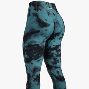 Aurola Black and Green Tie Dye Leggings